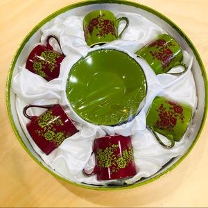 Coffee and tea cup set 6 cups 6 plates